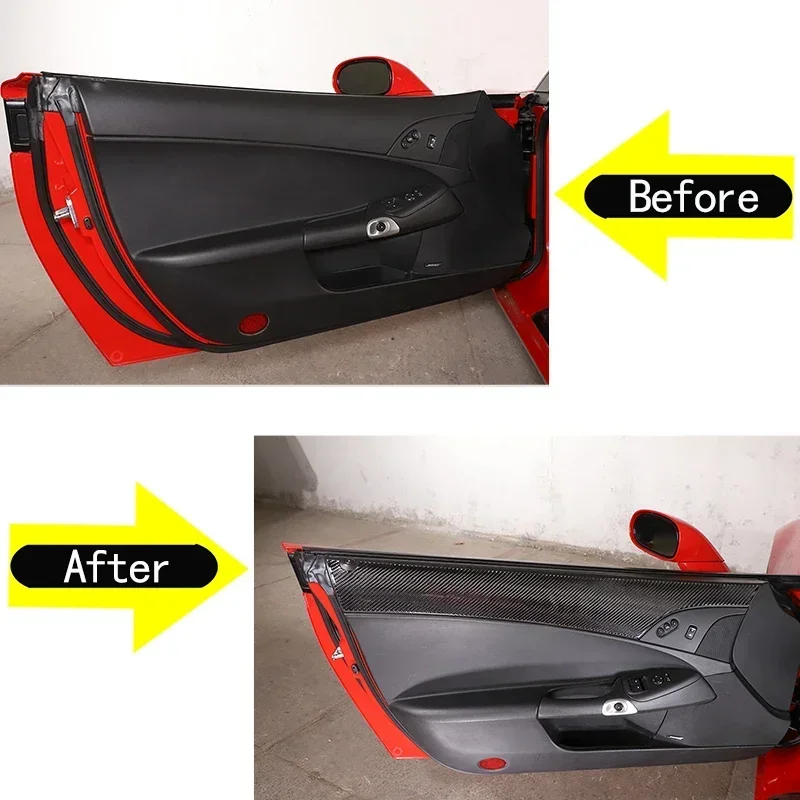 

For 2005-2013 Chevrolet Corvette C6 Soft Carbon Fiber Car Styling Inner door And Window Edge Decorative Panel Sticker Auto Parts