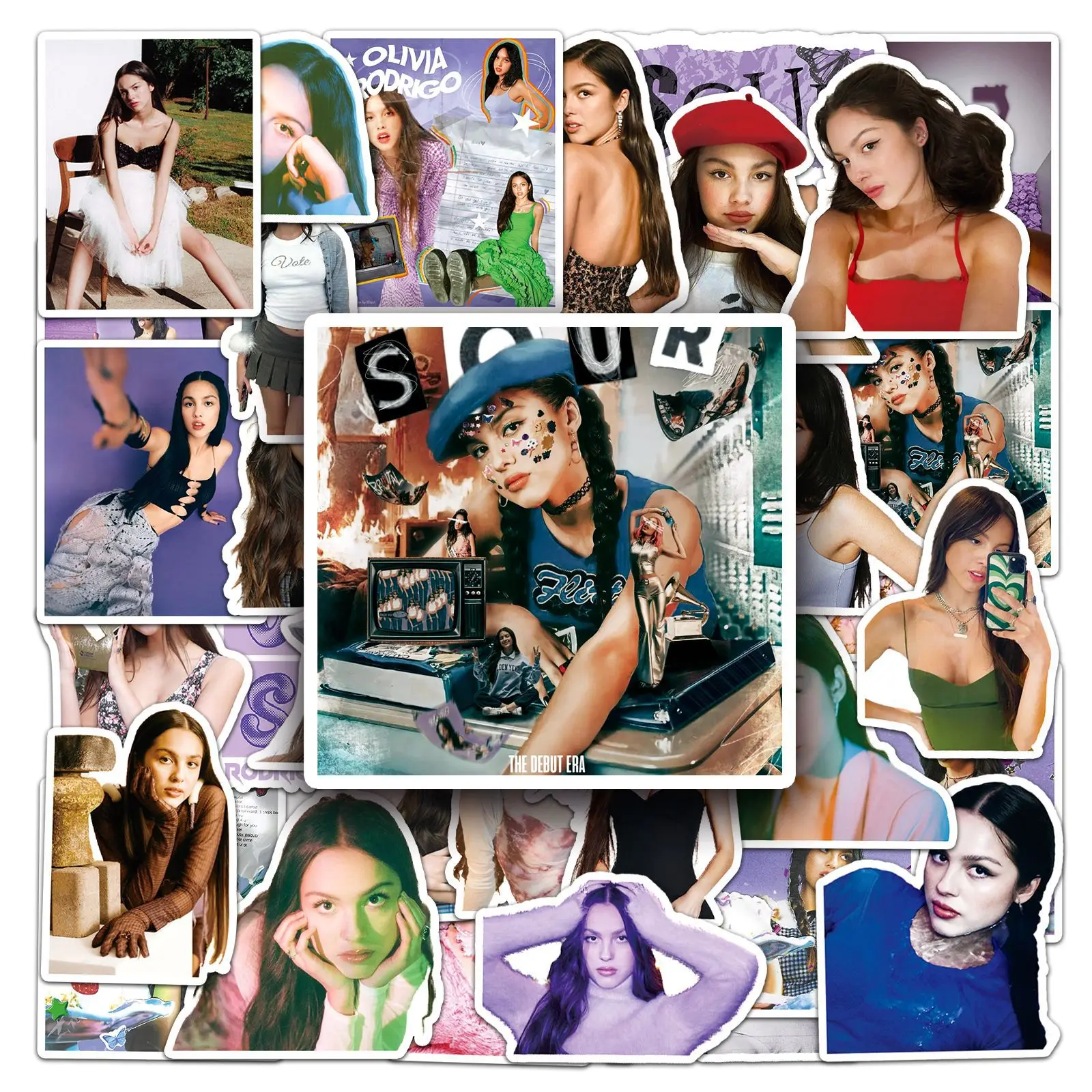 10/50PCS Singer Actor Graffiti Stickers Olivia Rodrigo Decals Beautiful Girl Decoration Laptop Phone Guitar Car Bike Fans Gift