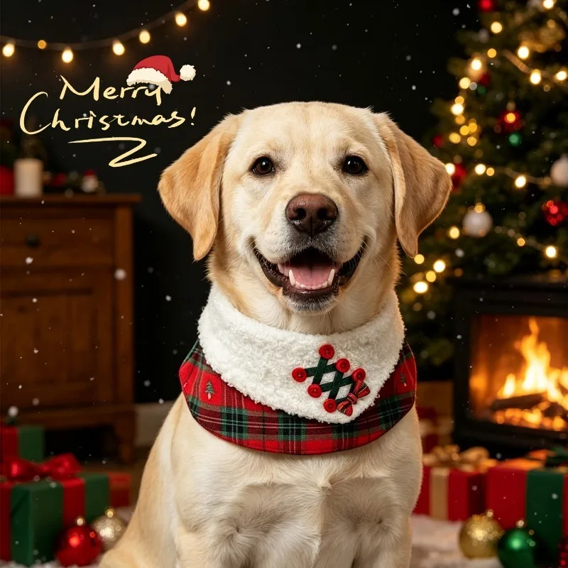 bavoir-en-peluche-a-carreaux-rouge-et-vert-pour-chien-collier-pour-chiot-nœud-papillon-accessoire-de-deguisement-de-noel-cadeau-pour-petits-animaux-de-compagnie
