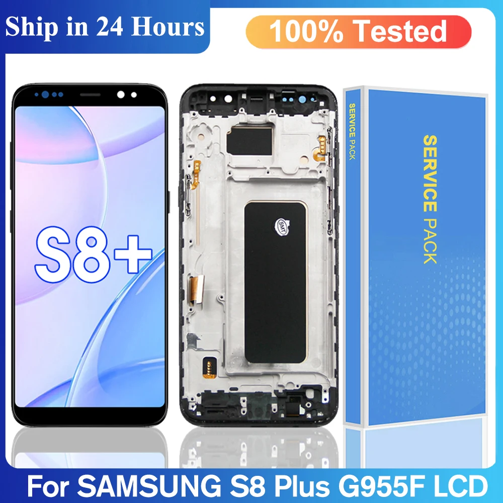 100% Tested S8 Plus TFT LCD For Samsung Galaxy S8 Plus SM-G955F G955FD LCD Display Touch Screen Digitizer Assembly with Frame