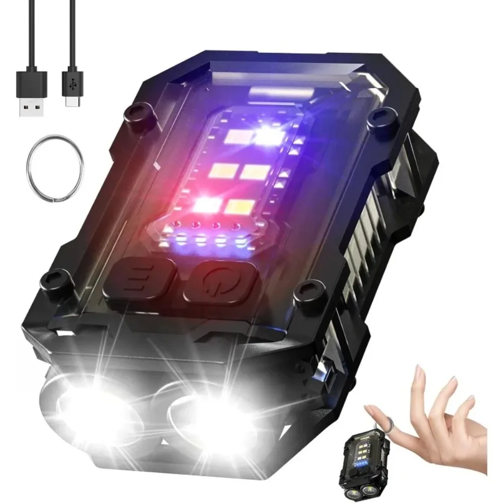 Edc lanterna tática portátil mini luz ao ar livre acampamento caminhadas ferramentas molle clipe usb recarregável correndo caminhadas de emergência