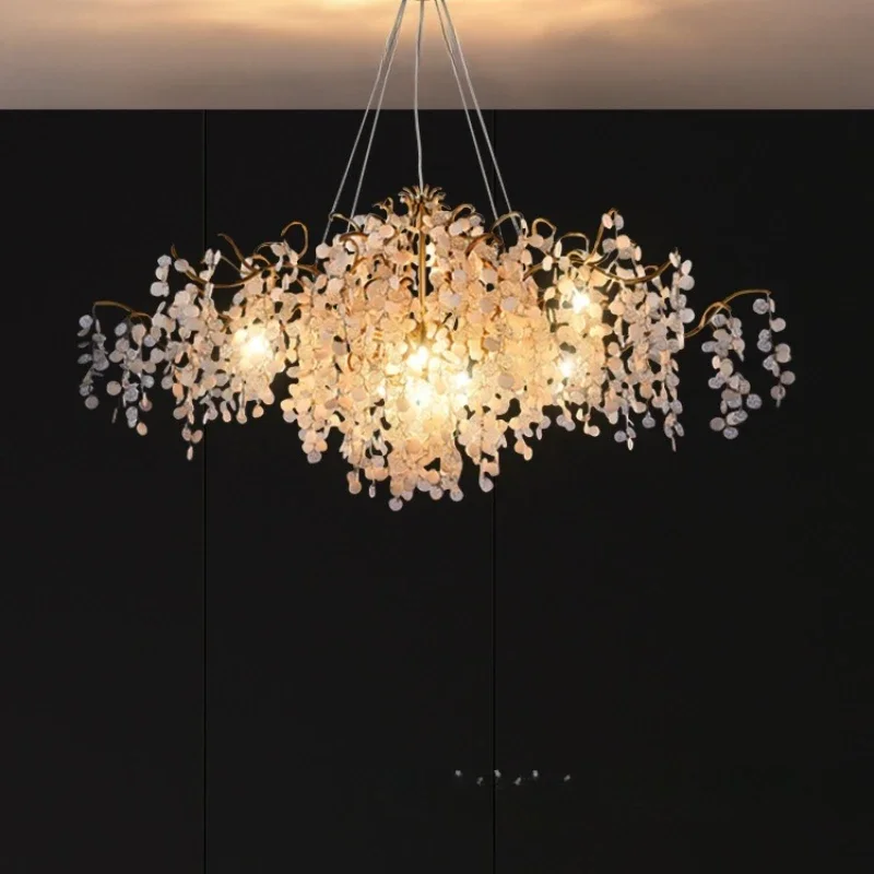 

Postmodern living room chandelier all copper light luxury money tree