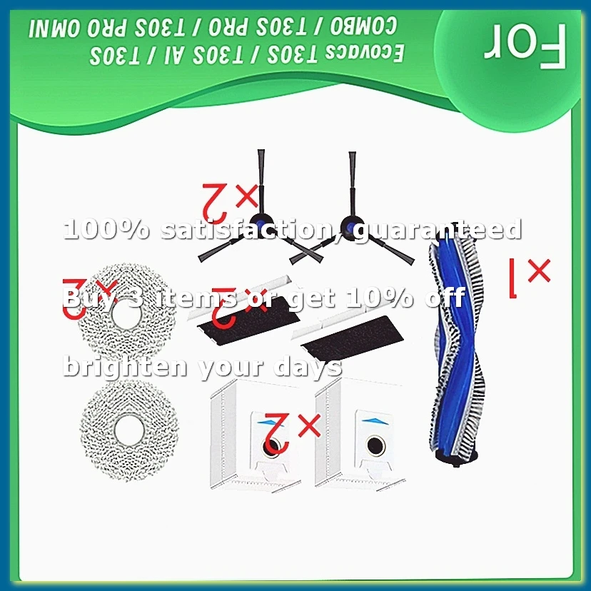 9 Pcs for T30S / T30S AI / T30S COMBO / T30S PRO / T30S PRO OMNI Robot Vacuum Cleaner Parts Replacement