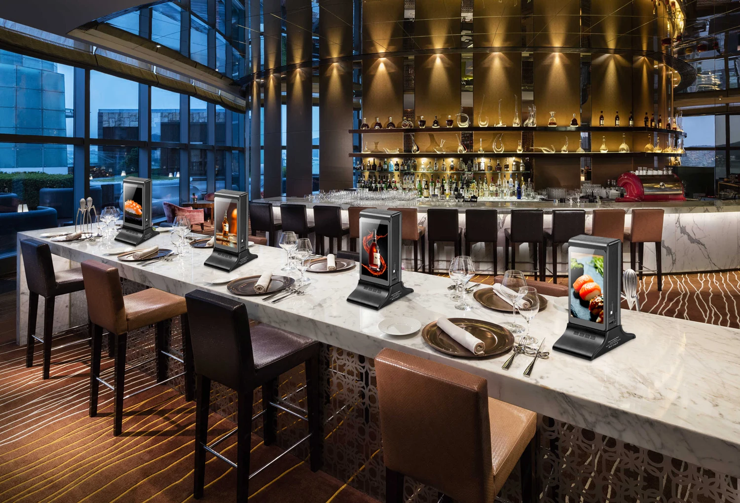 لوازم تقديم الطعام الفندقية الأخرى في الأماكن المغلقة معدات الخدمة التجارية لمطعم المقهى وعرض القائمة الرقمية للإعلان