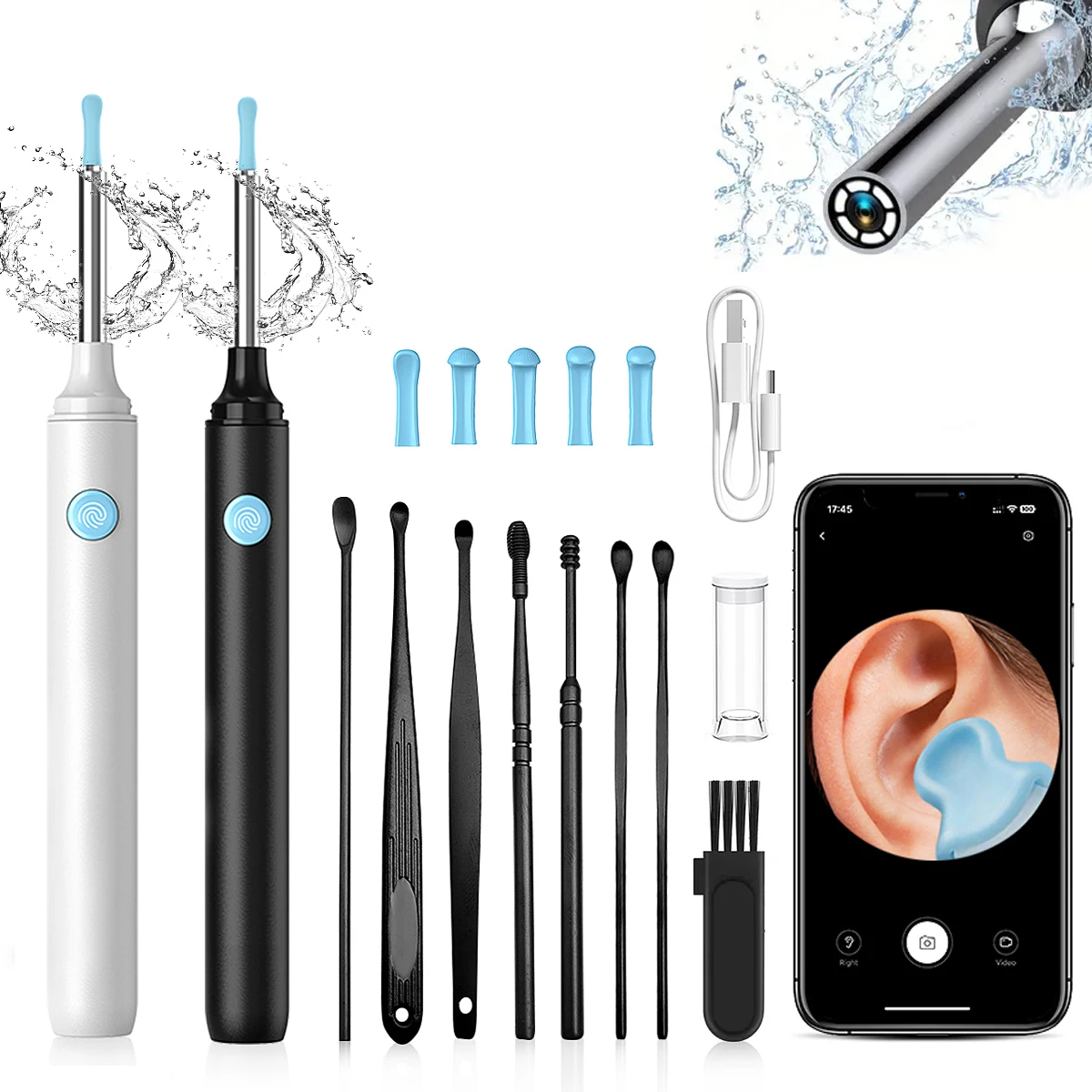 

Efficient & Safe Ear Cleaning with Rechargeable Ear Wax Removal Kit - Features Camera, and Low Operating Voltage for Professiona