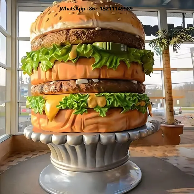 Custom Large Fiberglass Hamburg Statue Resin Model High Quality