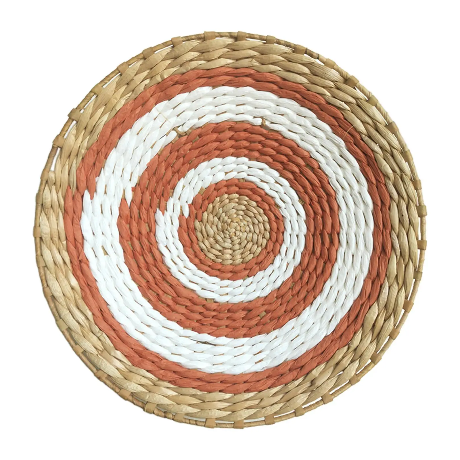 4 Pieces Boho Woven Baskets Bowls Trays Pastoral Round decor Decorative Grass decor for Farmhouse Bedroom