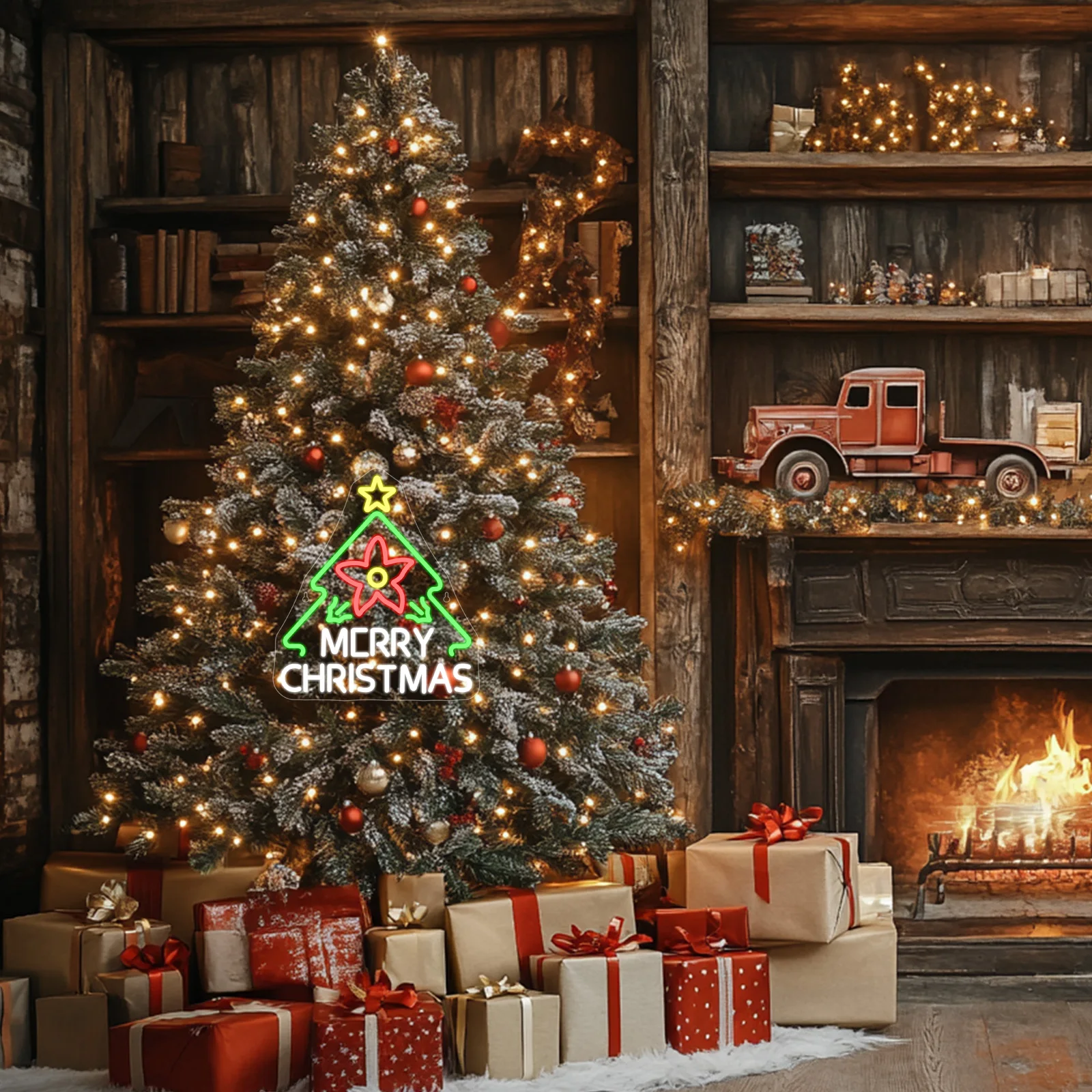 Boże Narodzenie Xmas Neon Sign Christmas Tree Light Sign Dimmable For Wall Decor Room Decoration Party Home Shop Window Logo Nice Gift