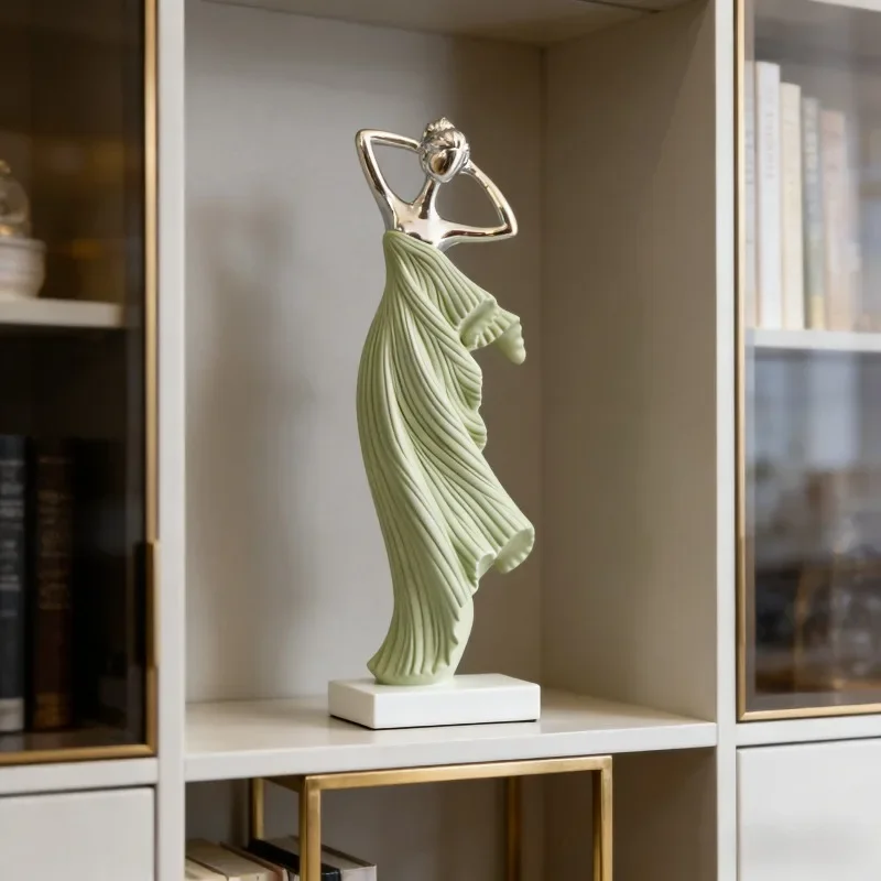 Abstract Dancing Girl Figurine Resin Craft Character Sculpture Living Room Wine Cabinet Office Dancer Figurine Home Decor Gifts