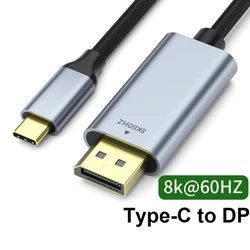 USB-C to DisplayPort Cable 8K@60HZ Type C to HDMI-Compatible Thunderbolt 3 4 to 4K 120Hz Extension Cable for MacBook Air Pro