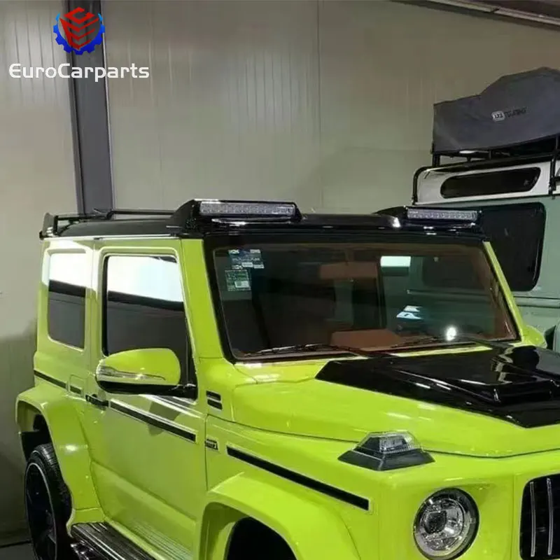 Jimny Upgrade to Mini G63 Style Car Auto Body Kits Parts Accessories Front Roof Spoiler Wing With Lights for Suzuki Jimny