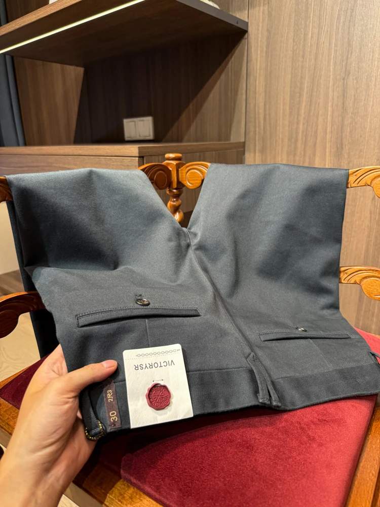 

Удобные эластичные хлопковые мужские брюки приталенного кроя для бизнеса и повседневной носки, осенне-зимние теплые прямые брюки для мужчин