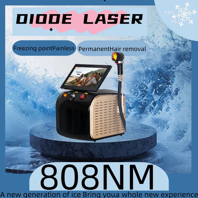 

Painless Ice Platinum 808nm Diode Laser Hair Removal Machine Home Use or Salon Hair Remover 755 808 1064nm Permanent Epilator