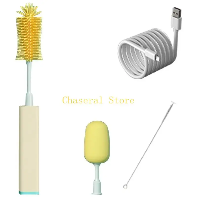 

E7CE Safe & Easy to Use Electric Bottle Scrubber Travel Friendly Infant Bottle Cleaning Solution Baby Bottle Brush for Baby