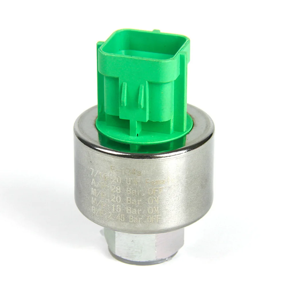 

R134a Compatible AC Pressure Switch High Cutoff 28 Bar Activation At 20 And 15 Bar Low Cutoff 2.45 Bar 7 16-20 Internal Thread