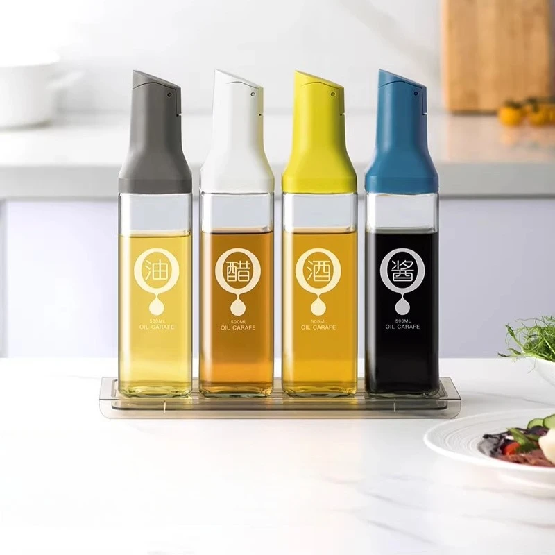 

LMM automatic opening and closing leak-proof kitchen household oil bottle vinegar pot seasoning bottle oil bottle