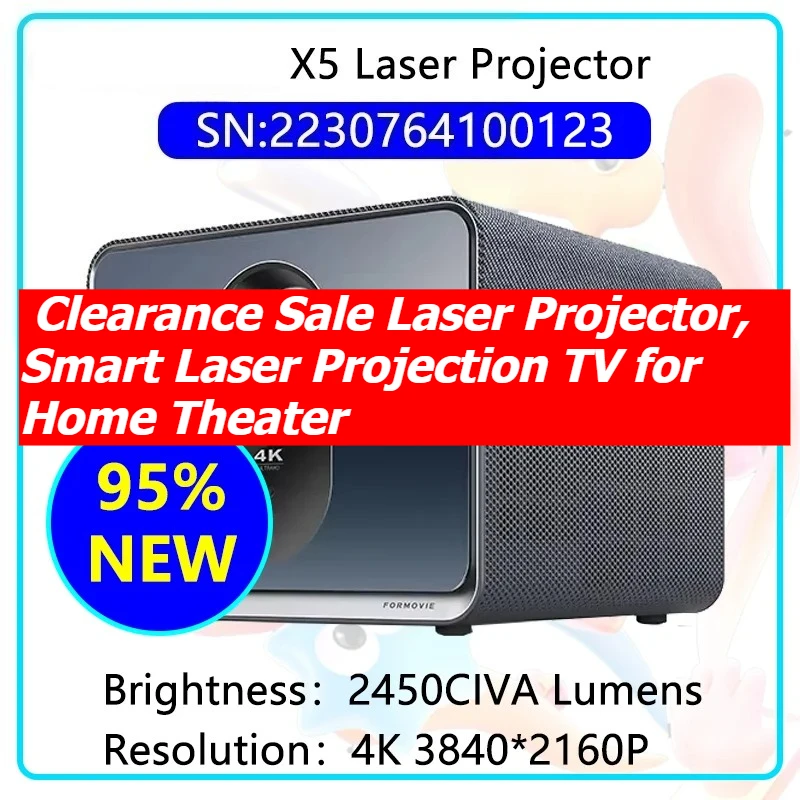 Discount Clearance Laser Projector, High Definition Laser Projection Device for Home Theater