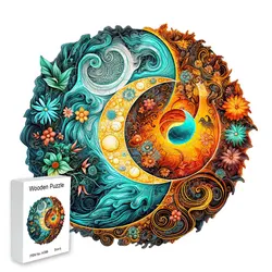 Wooden puzzle Mystery Disc Delicate gift box Irregular shape puzzle Gratitude gift adult stress reduction family interactive toy