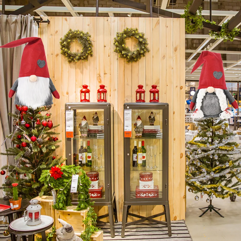 

Xmas Tree Topper Gnome Nonwoven Iron Christmas Decoration Suitable for Tree Bars Hotels Party Supplies Gnome Christmas Decor