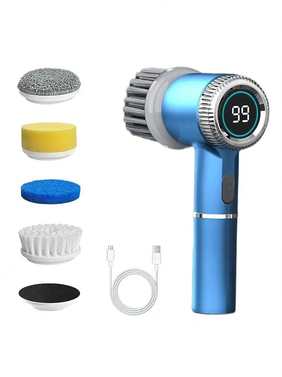 

Удобная бытовая электрическая щетка для уборки, вращение на 360 градусов, беспроводная зарядка, портативный дизайн, в комплекте с А...