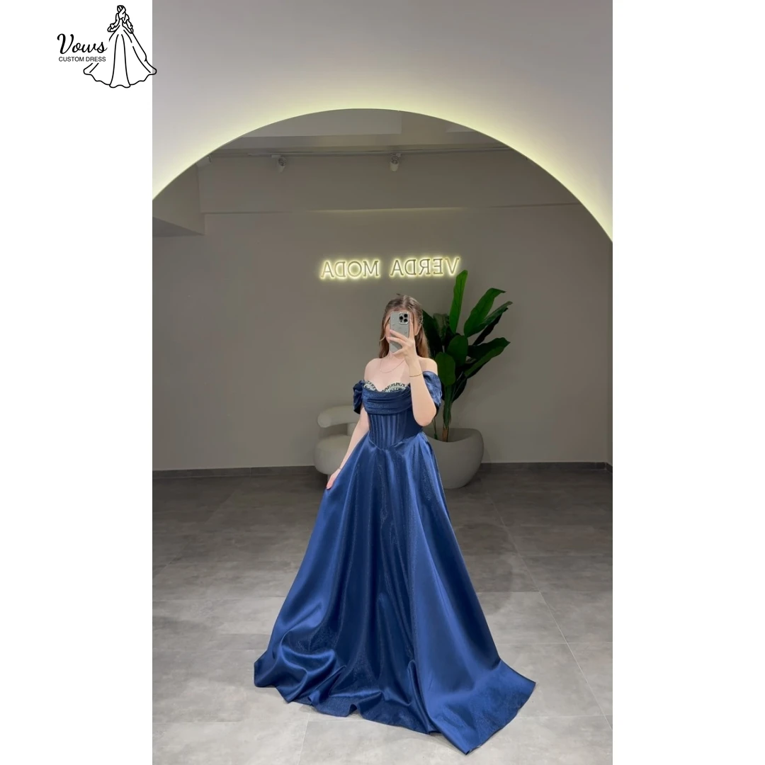 فساتين زفاف الضيوف من Vows Dubai 2025 امرأة كتف بطاقة كلمة مصنوعة حسب الطلب فساتين الأكثر فخامة لحفلات الزفاف من الساتان والحفلات الراقصة