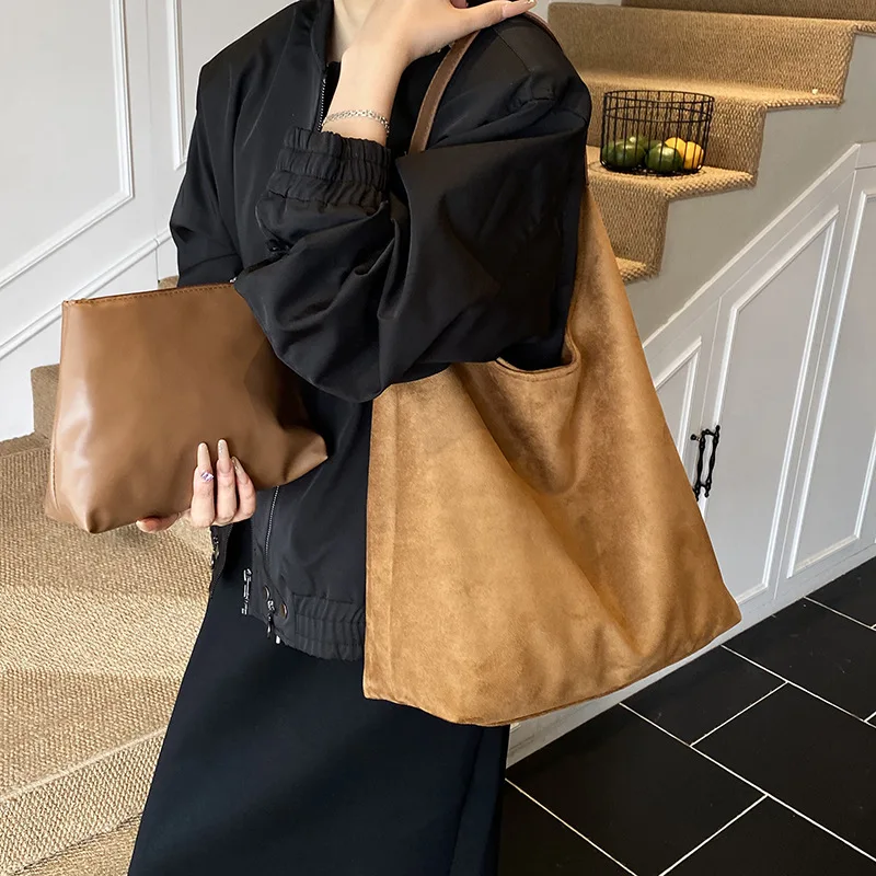 

Vintage Frosted Large Capacity Tote Bags for Women Shoulder Bag Class Bags for Girl Designer Bag Shopping Bags Сумка Женская Sac