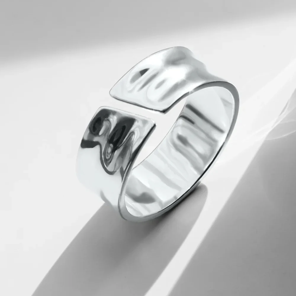 eManco Stainless steel Gold-plated Fashion Wide Ring Simple punk style Suitable for men to wear Fine Jewelry