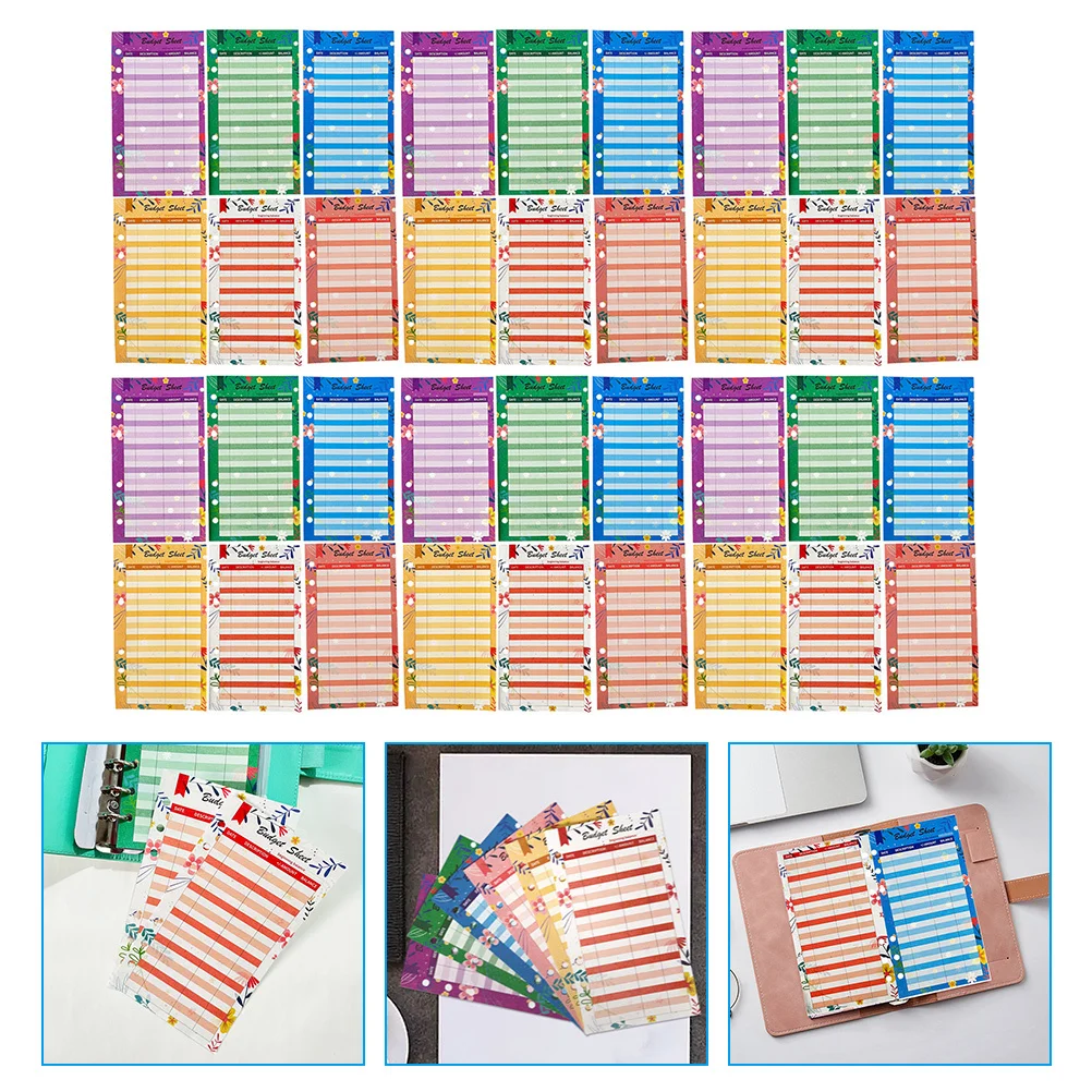 36 ورقة بطاقة استهلاك المواد الآمنة بطاقات تسجيل الميزانية قابلة لإعادة الاستخدام جهاز تعقب المغلف النقدي لإدارة المالية المنزلية