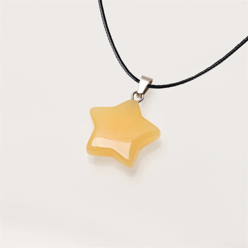 2023 Trend Neue Naturstein Hexagon Kristall Rosa Kristall Opal Stern Anhänger Halskette für Frauen Pendel Schmuck Geschenk – Detail 8