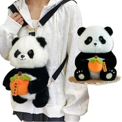 Kawaii Panda Plush Backpack Cute Animal Plushie Doll Women Crossbody Fur Soft Shoulder Bag for Travel Party Female Birthday Gift