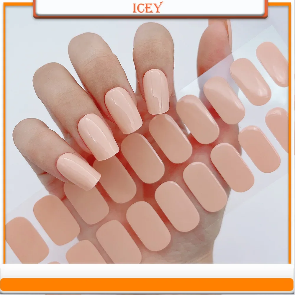 Icey Beauty 1 Набор градиентных гелевых наклеек для ногтей без выпечки лазер цветы простые твердые наклейки для ногтей