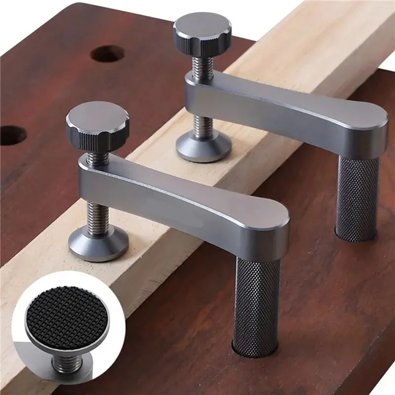 AT13 4Pcs Bench Dog Clamp With Non-Slip Pad 19Mm Hold Down Clamp Aluminum Adjustable Table Clamps For Woodworking Tool