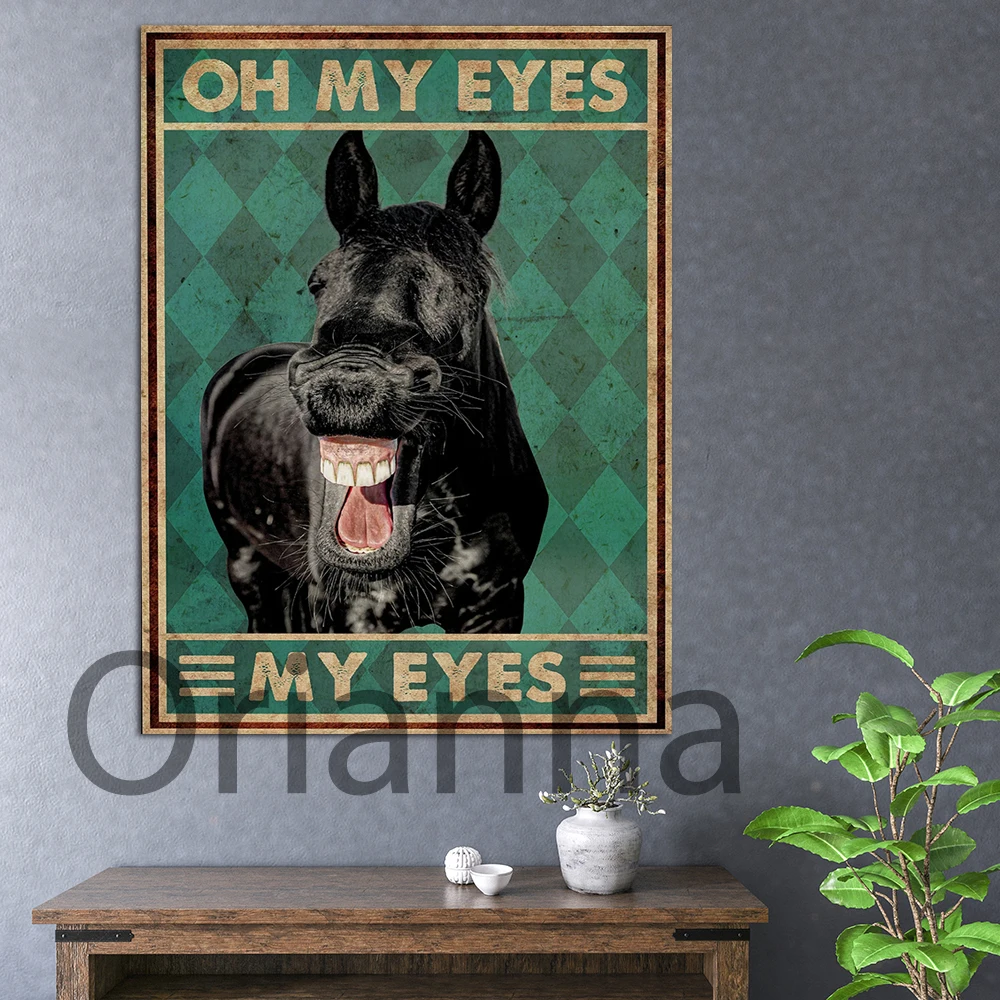 

Funny Donkey Oh My Eyes My Eyes Bathroom Painting Prints Vintage Funny Wall Art Home Decor Canvas Poster Funny Bathroom Signs