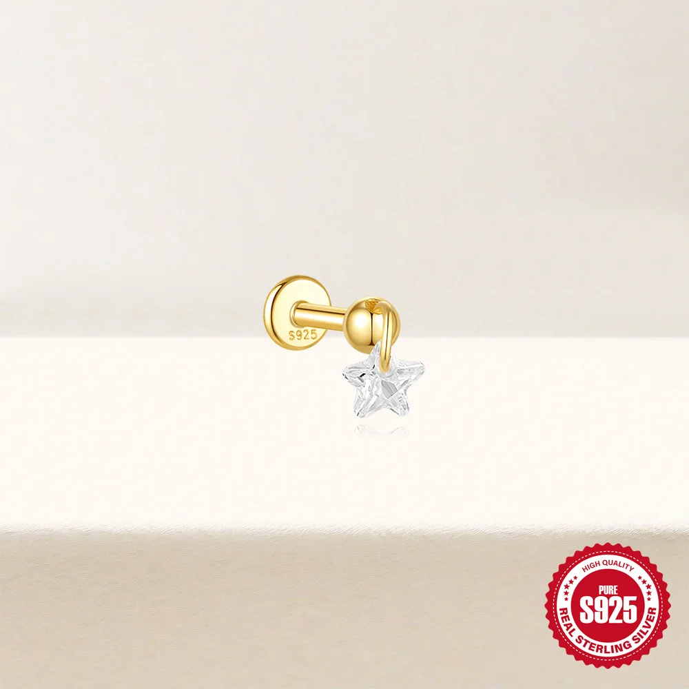CANNER 1 Stück 925 Sterling Silber Tragus-Piercing-Ohrringe für Frauen Knorpel-Spiral-Piercing-Ohrring 925 Silber Schmuck Geschenke – Detail 34