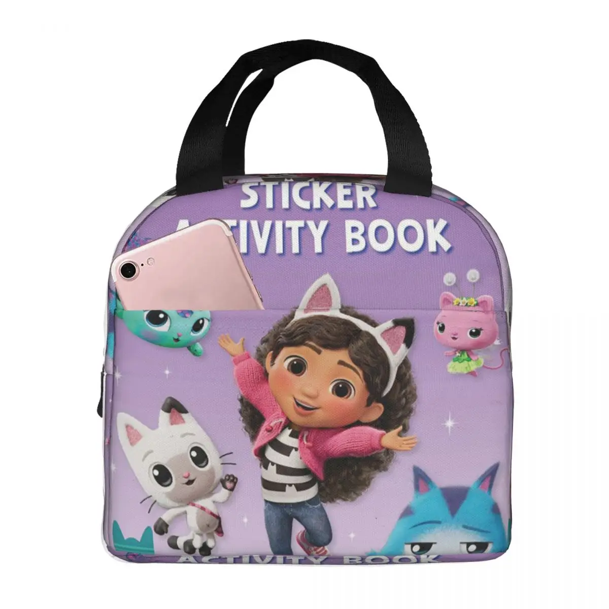 

Gabbys Dollhouse Insulated Lunch Bag for Kids School Cooler Thermal Food Box Tote Portable Lunch Boxes Container