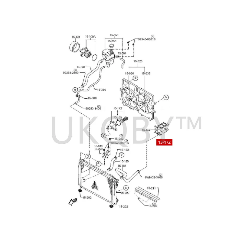 FP471517ZAL1 Suitable for Ma zd a 323 Fumeilai FP Prima Knight Cylinder head water outlet pipe iron water pipe four-way