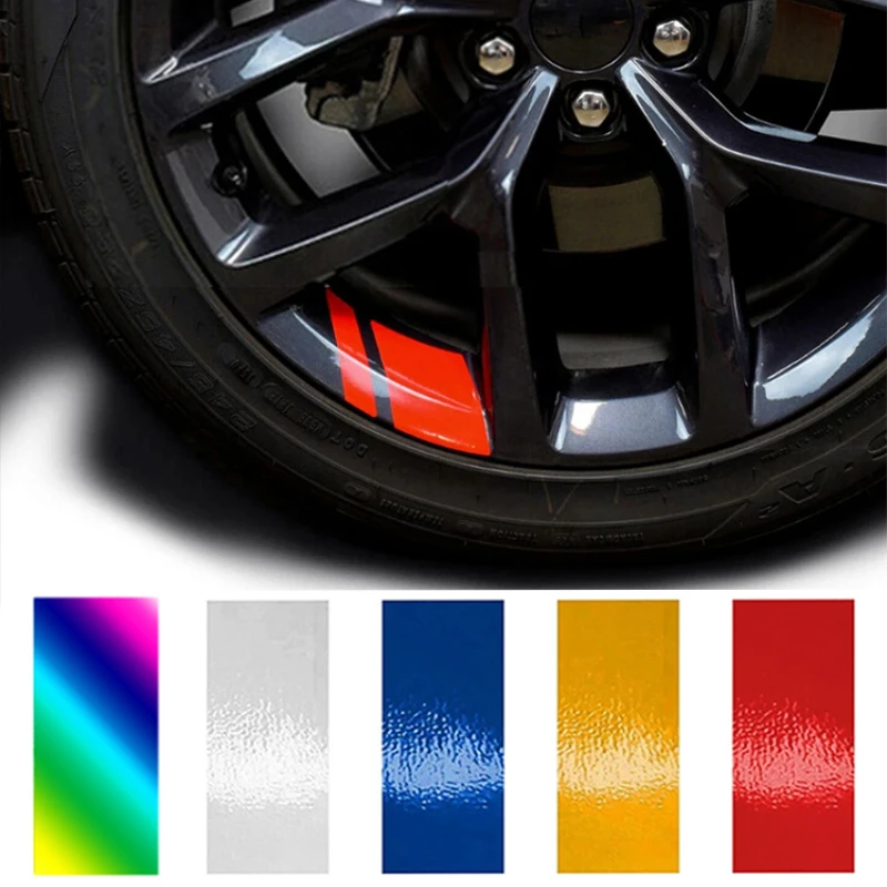 

8pcs Reflective Car Wheel Rim Vinyl Precision Hash Mark Stripe Racing Wheel Hub Decals for Size 18" - 21" Decorative Car Sticker