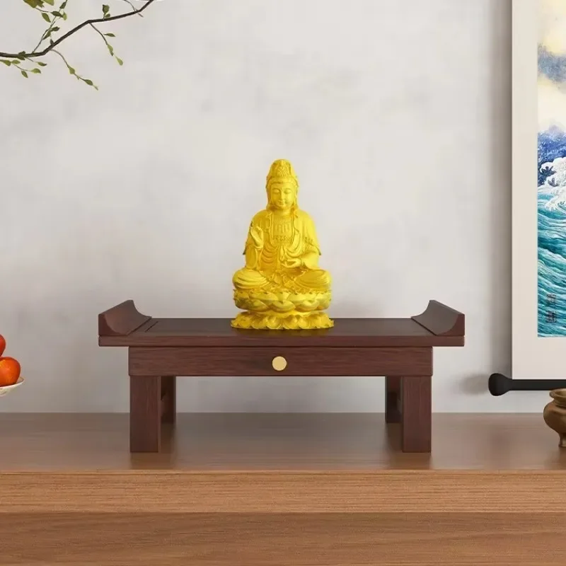 DSA Solid Wood Wall-mounted Niche God Of Wealth Offering Table, Altar Of Guanyin , Pedestal, Altar For Shrines And