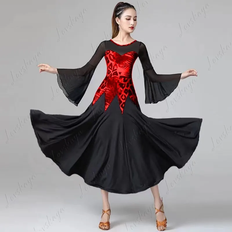 Modern Dance Dress - National Standard Waltz Ballroom Dancing Grand Sweeping Dress Professional Competition Performance Outfit