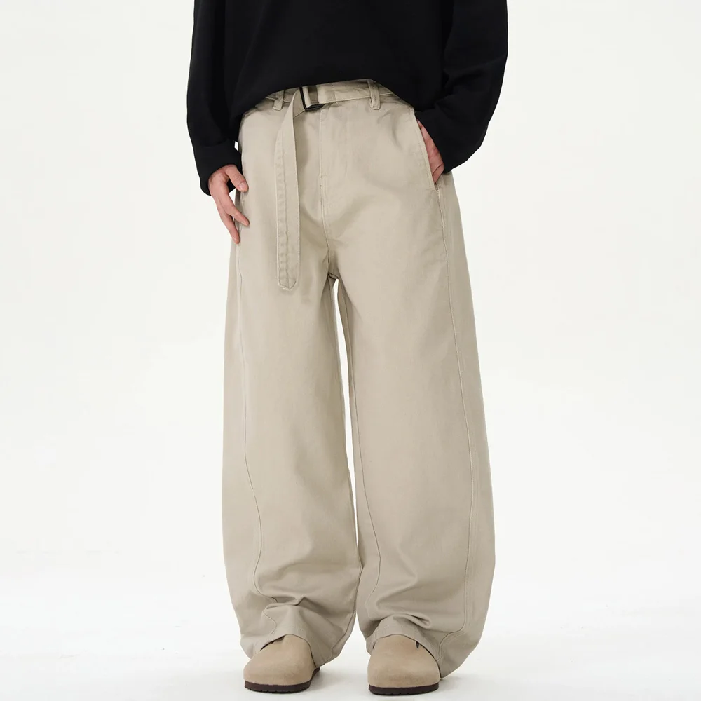 

Men Women Streetwear Fashion Vintage Loose Casual Straight Belt Cargo Pants Unisex Cleanfit Baggy Pant Couple Trousers