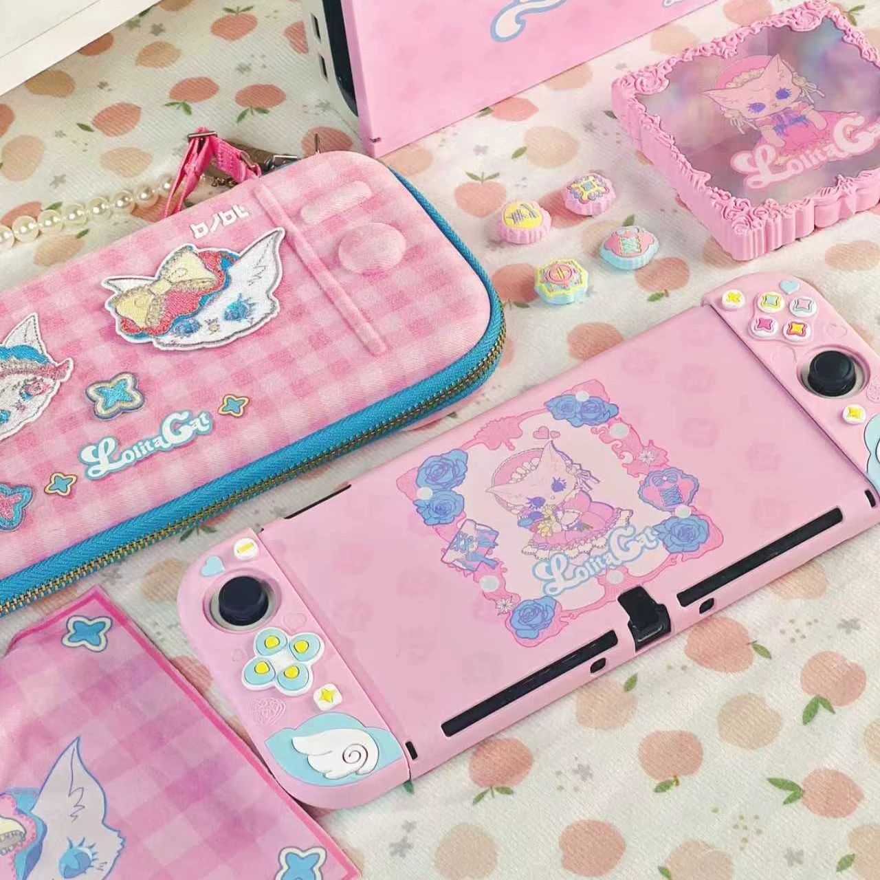 Kawaii Lolita Style Switch Protective Case Compatible with Nintendo Switch 2/OLED Console Controllers Joy-Con Cover Girl Gift view 4