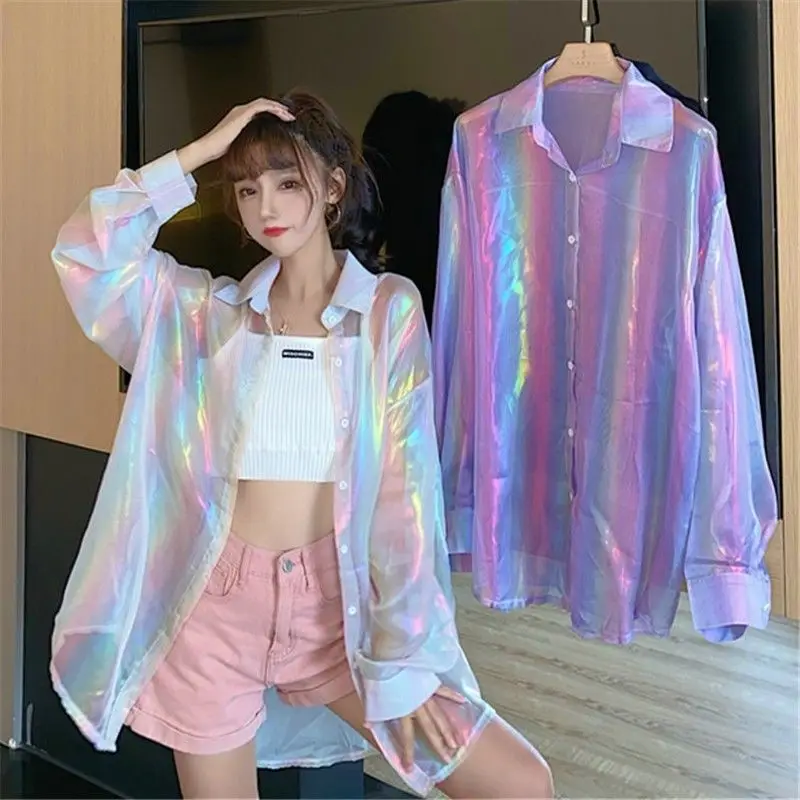 Sunscreen Clothing Women\'s Mid Length 2024 Summer New UV Resistant Outerwear Cardigan Thin Long Sleeved Shirt