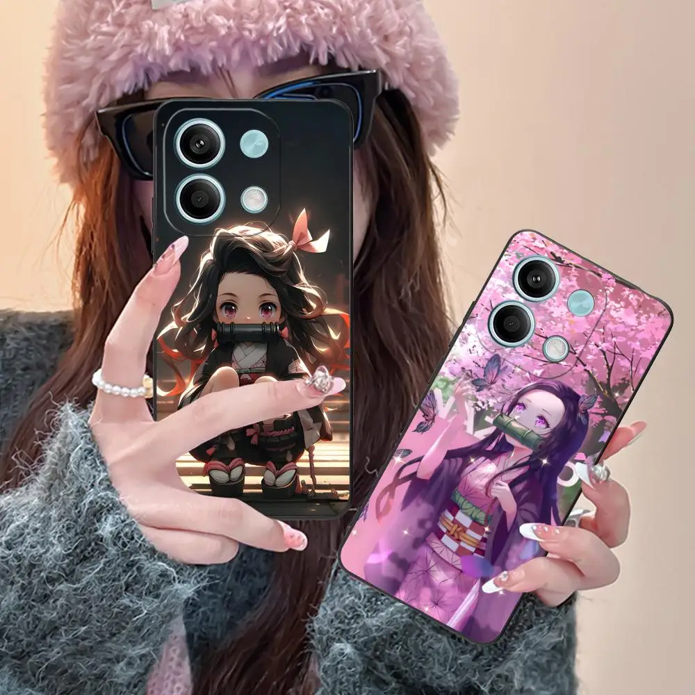 

Blade Extinction Anime Nezuko Phone Case for POCO F7 F6 F5 F4 F3 F2 Pro GT C75 C71 C65 C61 C40 Pro Ultra Colorful Printing Cover