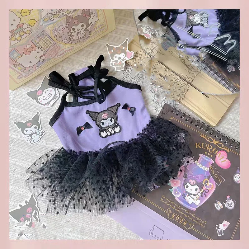 

Kawaii Sanrio Pet Clothes Kuromi Accessories Cute Cartoon Anime Breathable Dog and Cat Undershirt Anti-Shedding Toys Girls Gift