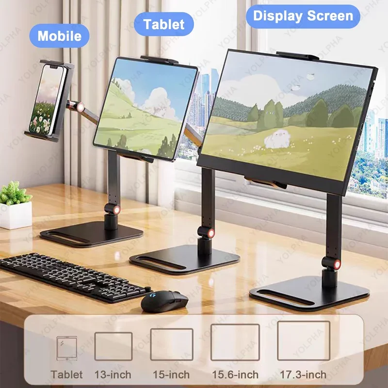 Computer Stand Portable 360° Degree Adjustable Tablet Kindle Stand for Desktop Tablet and Cell Phone Display Stand Square Base