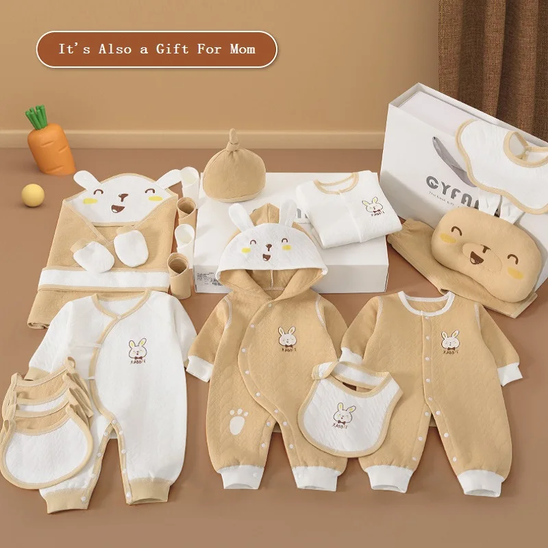 0-6 Months Newborn Girl Clothes Sets Pure Cotton Gift Box Package Infant Baby Boy Clothes Suit Toddler Girls Costume Outfits