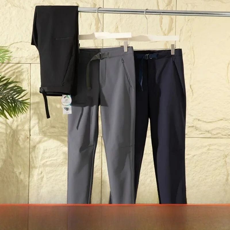 

Thiened Fce Lined 3D Tailored Мужские мягкие брюки ell Теплые водонепроницаемые брюки Ci Outdoor Sle из полиэфирного волокна Прямые брюки