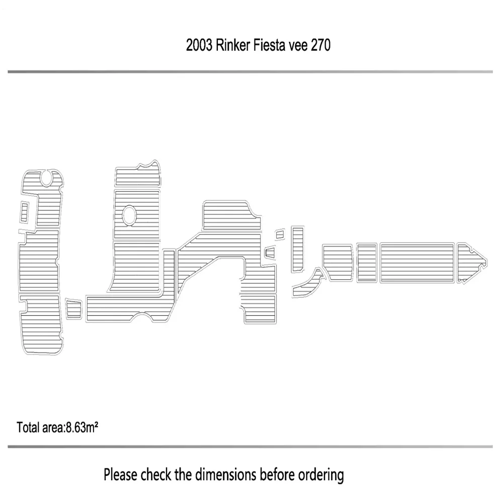 2003 Rinker Fiesta vee 270 Cockpit swimming platform Faux teak 6mm Non-slip Mat SeaDek MarineMat Gatorstep Style Self Adhesive