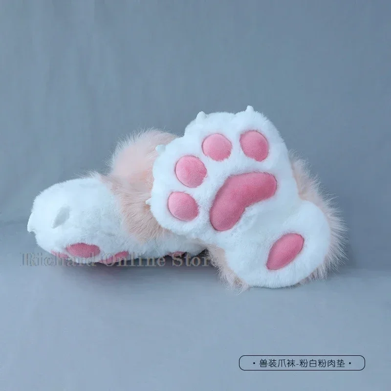 Fursuit Furry Paws Fluffy Shoes Boots Animal Slipper Boots Acessories Furry Cute Anime Cosplay Outfit Halloween Party Suit