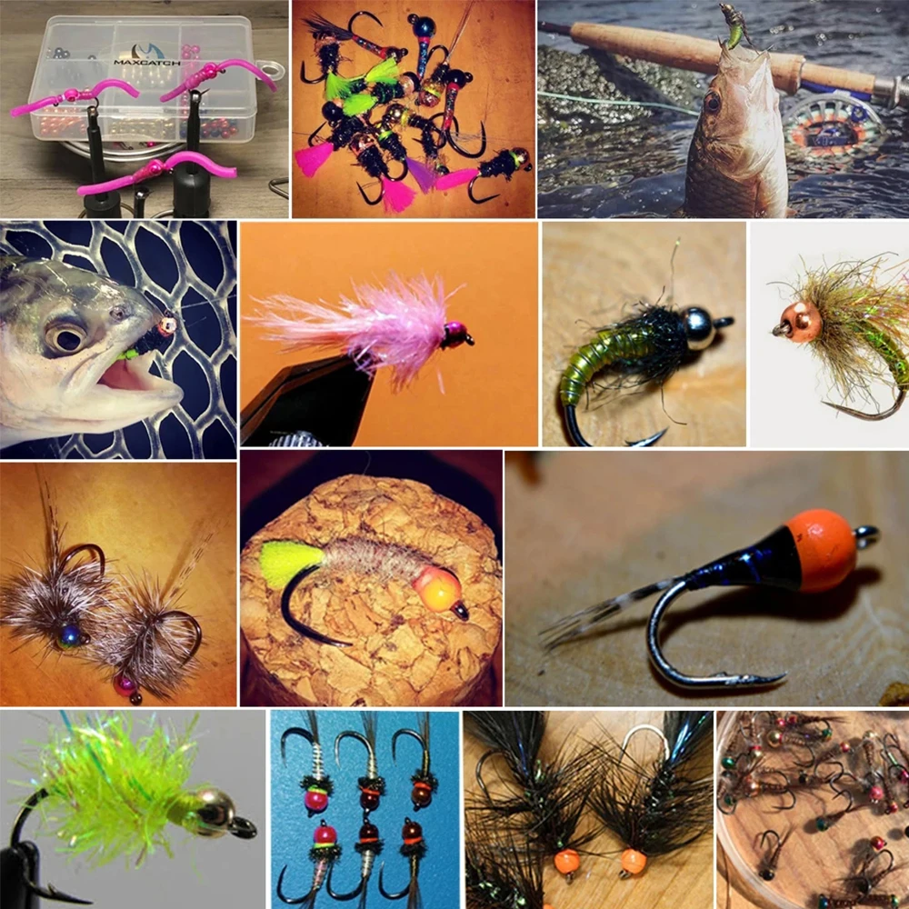 Cuentas ranuradas de tungsteno para atado de moscas de bonito diseño - imagen 3